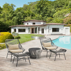 Manhattan Comfort Ashland Modern 5-Piece Patio Conversation Set - Cream-Features Removeable Cushions with Zipper for Easy Cleaning and Care