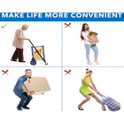 Mount-It! Small Rolling Utility Shopping Cart - Black-Adjustable handle can be set between 38.5" to 41.4" for comfort