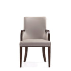 Manhattan Comfort Shubert 22.5" Modern Faux Leather and Velvet Upholstered Dining Armchair - Light Grey - Set of 2-Weight Capacity: 300 lb