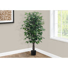 Monarch Specialties - Plante Artificielle - 58 po H - Arbre Ficus - Mis En Pot - Feuilles Vertes - Pot Noir-Ses 1008 feuilles vertes douces et réalistes sont sur des branches réglables qui peuvent être personnalisées selon vos goûts