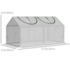 Outsunny - Serre tunnel portable 47 po L x 24 po l x 24 po H avec 2 fenêtres, structure en acier, bâche en PE- Serre avec 2 entrées à fermeture éclair, offre une circulation de l’air et une pénétration de la lumière  
