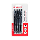 Staples ProGel Retractable Gel Pen - Medium Point - 0.7 mm - Black Ink - 4 Pack-Gel pens offer smooth writing, bold ink saturation and excellent readability for notes or creative projects