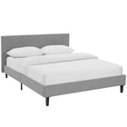 Modway Linnea Fabric Queen Bed - Light Grey-Non-Marking Foot Caps
