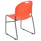 Flash Furniture HERCULES Series Orange Ultra-Compact Stack Chair with Black Powder Coated Frame-Stack Quantity: 35