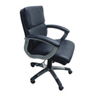 TygerClaw – Fauteuil de bureau en cuir à dossier moyen, 24,4 x 14,2 x 26,8 po, noir-Ajustement personnalisé rapide avec réglage de hauteur facile et rotation fluide à 360°