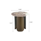 Manhattan Comfort Monica Modern Glam Coffee and End Table - Gold - Set of 2-Coffee Tabletop Diameter Measures 31.49 inches. End Tabletop Diameter Measures 19.68 inches
