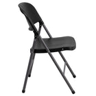 Flash Furniture HERCULES Black Plastic Folding Chair with Charcoal Frame-330 lb. Weight Capacity