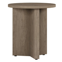 Hudson&Canal Anders 20"W Round Side Table - Antiqued Grey Oak-A contemporary Scandinavian design for your living room, den, and more