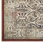 Modway Hester Ornate Turkish Vintage Area Rug - 8 ft W x 10 ft L - Tan/Walnut Brown-Stain Resistant / Easy To Clean