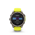Garmin fēnix 8 - Solar Outdoor Recreation/Adventure Watches - 47 mm - Sapphire, Titanium with Amp Yellow/Graphite Silicone Band-7