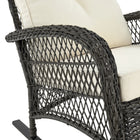 Manhattan Comfort Fruttuo 29.52" Traditional Patio Rocking Chair - Mixed Grey Weave/Cream-Timeless Rocking Chair for Indoor and Outdoor Use with Curved Edges