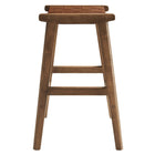 Modway - Saoirse Imitation cuir Tabouret de comptoir en bois - Brun noyer - Ensemble de 2-7