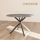 HOMCOM 47" Round Dining Table with Steel Legs - Grey Wood Grain and Black-Powder coated steel frame offers support and stability