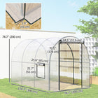 Outsunny Polytunnel Greenhouse with Roll-up Door & Mesh Window - 3 x 2 x 2 m - Arched roof to prevent water from accumulating on the top
 