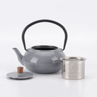 Minimal Enamelled Cast Iron Teapot - Classic Grey - 0.6 L-Perfect for brew the team and boil water with it