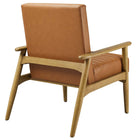 Modway Jensen Vegan Leather Accent Chair - French Oak Tan-Assembly Required