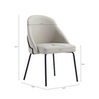 Manhattan Comfort - Chaise de salle à manger moderne Gracie 61,5 cm en similicuir, coloris pierre et noir-Revêtu d’un similicuir luxueux avec des coutures raffinées