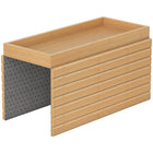 HOMCOM - Plateau d’accoudoir de canapé pliable en bambou pour boissons - bois naturel-Garde vos boissons, collations et télécommande à portée de main, vous permettant de vous détendre sans bouger 