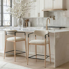 Zuo Equinox Counter Stool - Oyster Grey/Natural-Dimensions: 22.8" L x 23.4" W x 37.8" H