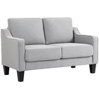 HOMCOM Loveseat Sofa with Pocket Spring - Light Grey-Pocket spring padding for flexible, supportive seating