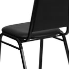 Flash Furniture HERCULES Trapezoidal Back Stacking Banquet Chair in Black Vinyl - Black Frame-Upholstered Seat and Back