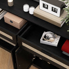 HOMCOM 52.8" L Sideboard Buffet Cabinet with Storage - Black-Melamine-coated surface resists scratches and stains