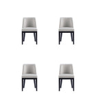 Manhattan Comfort Gansevoort 19" Modern Faux Leather Upholstered Dining Chair - Light Grey - Set of 4-Modern Dining Chair for Dining Room and Task Use. Set of 4