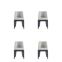 Manhattan Comfort - Lot de 4 chaises de salle à manger modernes Gansevoort 19 po en similicuir gris clair-Chaise de salle à manger moderne pour salle à manger et usage de travail lot de 4
