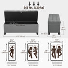 HOMCOM - Banc-coffre de rangement en lin 47 po - gris foncé-Multifonctionnel, peut servir de banc à chaussures ou de banc de bout de lit 