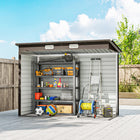 Outsunny 8' x 4' Outdoor Storage Shed - Oak-Two ventilation slots allow fresh air in
