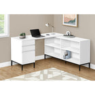 Monarch Specialties - 7494 Bureau 60 po L - En Forme De L/Coin Blanc-Ce bureau en forme de L avec rangement est fini sur tous les côtés pour être placé n'importe où dans un bureau à domicile, et dispose de 2 tiroirs de rangement en combinaison avec un tiroir classeur.