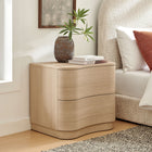 Modway Mirae 2-Drawer Curved Nightstand - Brushed Light Oak-Wood Grain Laminate Finish