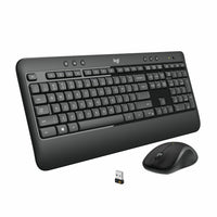 Logitech MK540 Wireless Keyboard and Mouse Combo for Windows - English-An instantly familiar experience, type with ease and comfort on this full-size wireless keyboard, featuring reduced noise, palm rest, spill-resistant design , adjustable tilt legs

