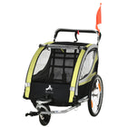 Aosom - Remorque de vélo 2 places pour enfants 2-en-1 poussette double pour bébé - jaune-Se convertit facilement entre poussette pour bébé et remorque 