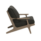 Modway Saratoga Outdoor Teak Wood Chair and Ottoman Set - Flint Grey-Assembly Required