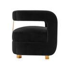 Manhattan Comfort Amirah 28.94" Modern Velvet Upholstered Accent Chair - Black-Inner Seat Depth: 20.87 in. Seat Height: 17.32 in. Inner Seat Width: 20.47 in