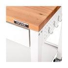 Seville Classics - Work Center Island Table - 48" L x 24" W x 36" H - White-UltraGuard fingerprint-resistant coating on stainless-steel drawer fronts and shelf
