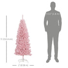 HOMCOM 5' Artificial Christmas Tree with Auto Open - Pink-Suitable for halls, schools and home 