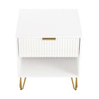 Manhattan Comfort DUMBO 20.07" Modern 1-Drawer Nightstand - White-30 Day Limited Manufacturer's Warranty