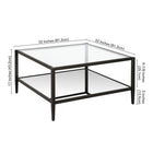 Hudson&Canal - Table basse carrée Hera 32" avec étagère miroir - Bronze noirci-8