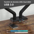 ShoppingAll - Support double moniteur et ordinateur portable 2-en-1 robuste - Noir-Caractéristiques bras pneumatique, patin antidérapant