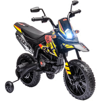 Qaba 12V Aprilia Licensed Battery-Powered Kids Electric Motorcycle - Yellow-Aprilia authorization enhances the bike's authenticity and appeal 