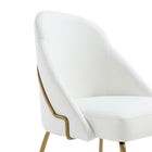 Manhattan Comfort - Chaise de salle à manger moderne Gracie 61,5 cm en similicuir blanc et or-Mousse haute densité pour un confort et une durabilité accrus