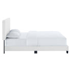 Modway Celine Channel Tufted Performance Velvet Full Platform Bed - White-Performance Velvet Upholstery