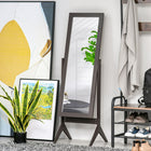 HOMCOM Full Length Mirror Free - 18.5" W x 58.25" H - Brown-The full size mirror can be installed in your bathroom, dressing room, bedroom, etc. 