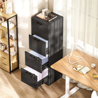 HOMCOM 4-Drawer Letter/A4 Filing Cabinet with Lock - Black-Serves as a versatile printer stand
