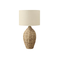 Monarch Specialties 30" H Transitional Table Lamp - Natural Rattan / Beige Shade-Add a fresh element to your home decor with this stylish 30"h table lamp, featuring a natural rattan design with a woven textured base and a chic beige fabric shade, perfect for any transitional living room, bedroom, or office space