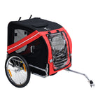 Aosom Dog Bike Trailer with 3 Entrances and Large Wheels - Red/Black-A great dog cart bike for biking or shopping with your furry friends 