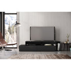 Nexera Tonik 72" TV Stand With 2 Drawers - Black-2 convenient storage drawers on smooth metal slides and decorative open space for components, books and decorative pieces. Open back panel for easy cable management and air flow