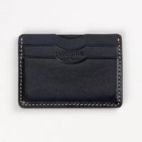 Decent Living - Portefeuille porte-cartes en cuir - Noir-Quatre emplacements pour cartes pouvant contenir jusqu'à 8 cartes